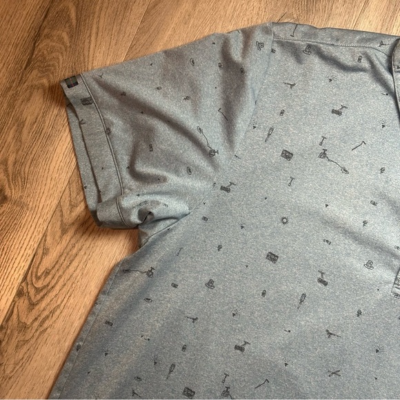 William Murray Polo Shirt Mens XL Gray All Over Print‎ Golf Performance Stretch - Picture 3 of 13